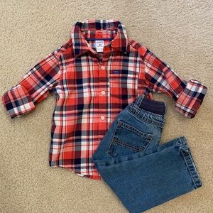 Set- Sz 2t toddler boy Carters button down & jeans